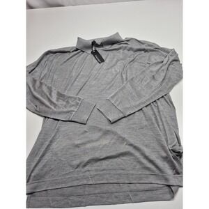 Tulliano Sweater Mens 2XL Gray Silk Mock Neck Lightweight Knit Pullover FLAW